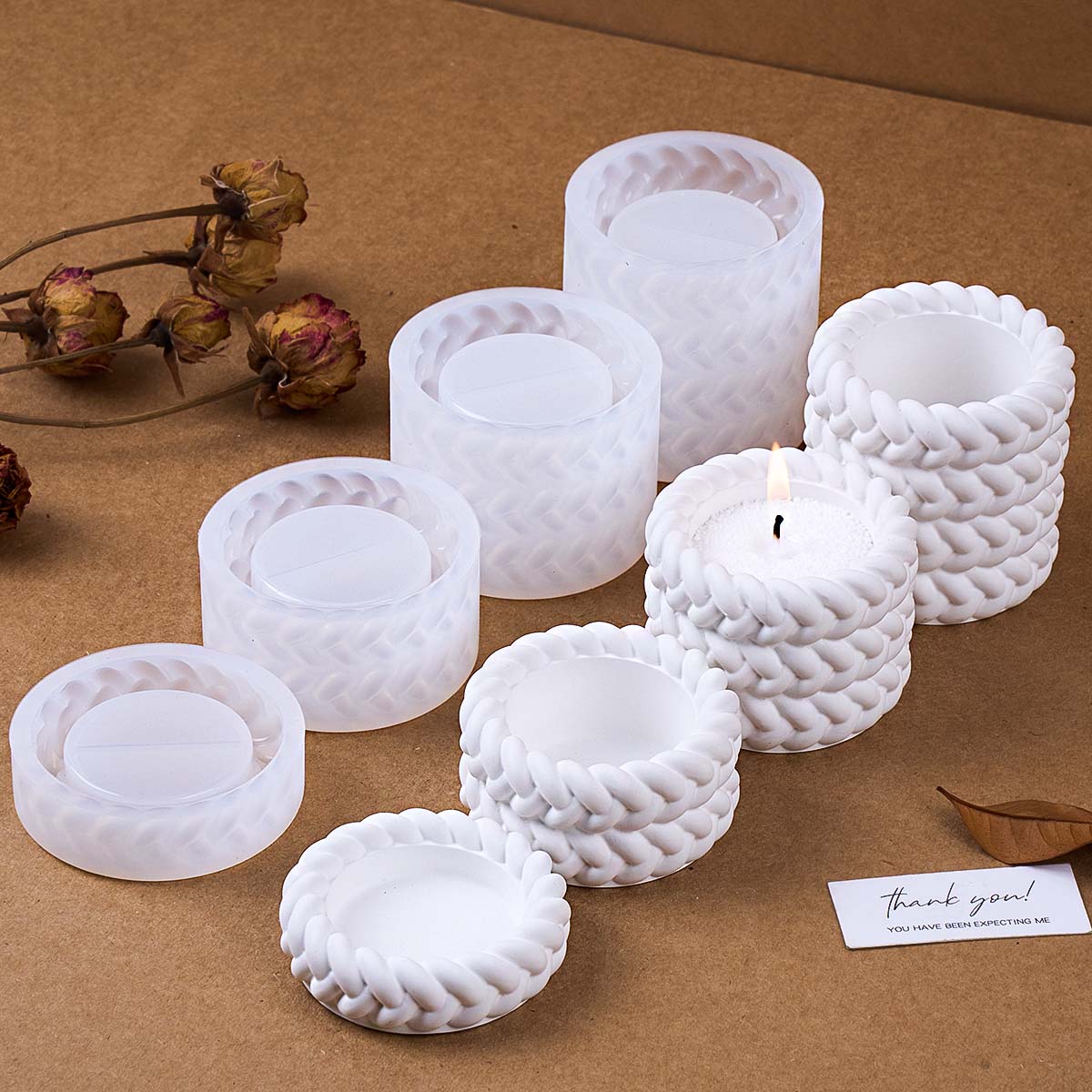 Candle Making Jug - 1/2/3/4 Etagen Hanfseil Kerze Glas Silikonform