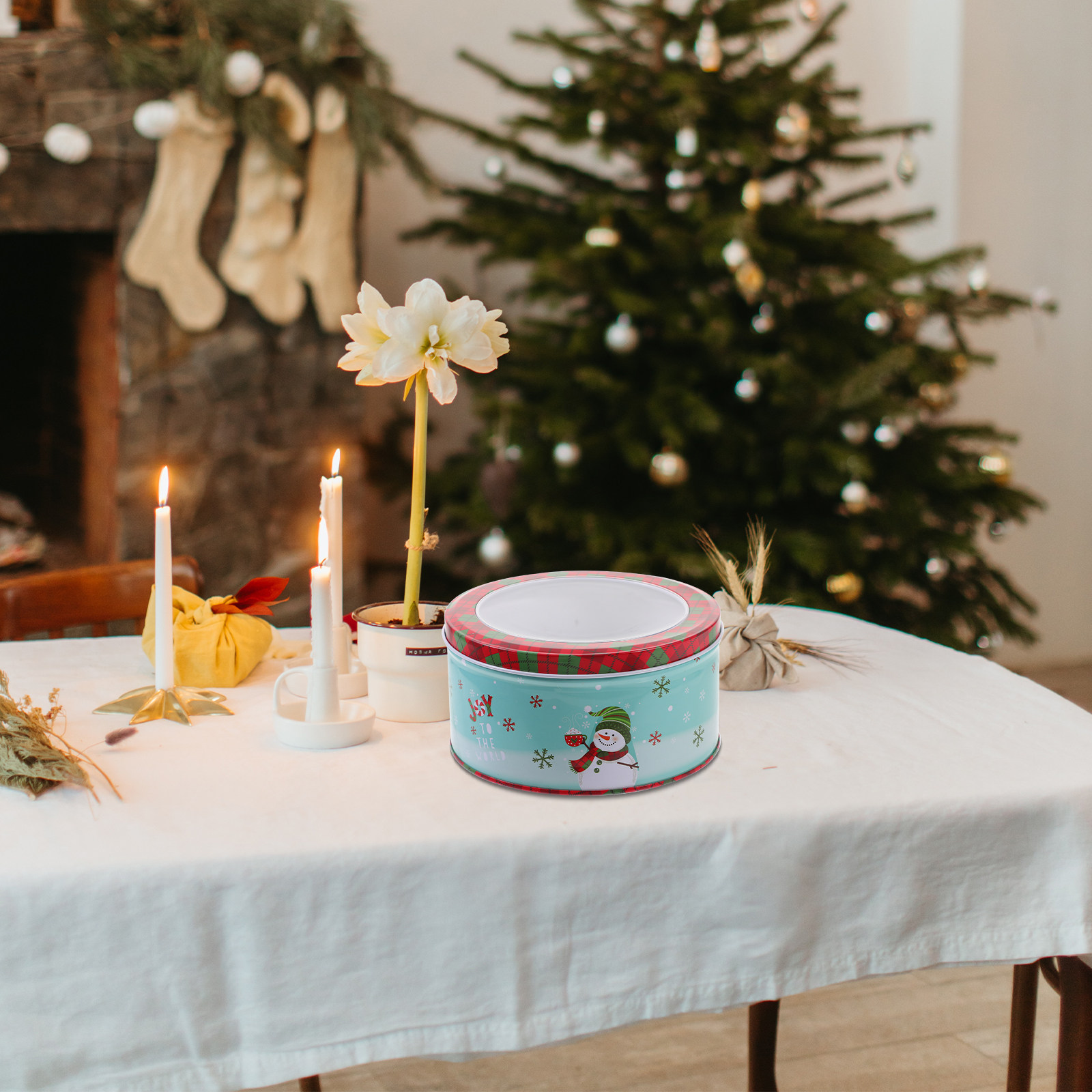 Weihnachts-Blechdose, Weihnach – Tin Container Lid Bewertung und Preis