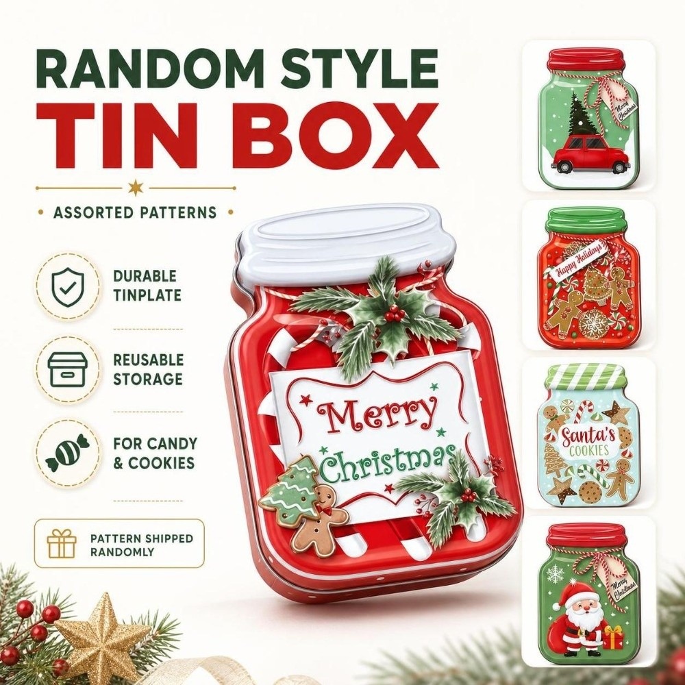 Tragbare Metall-Weihnachtsdose – Tin Container Lid Bewertung und Preis